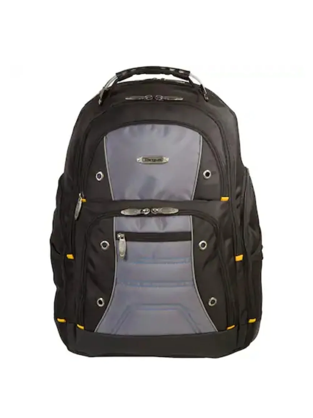 Targus Black and Gray Laptop Backpack with Yellow Accents